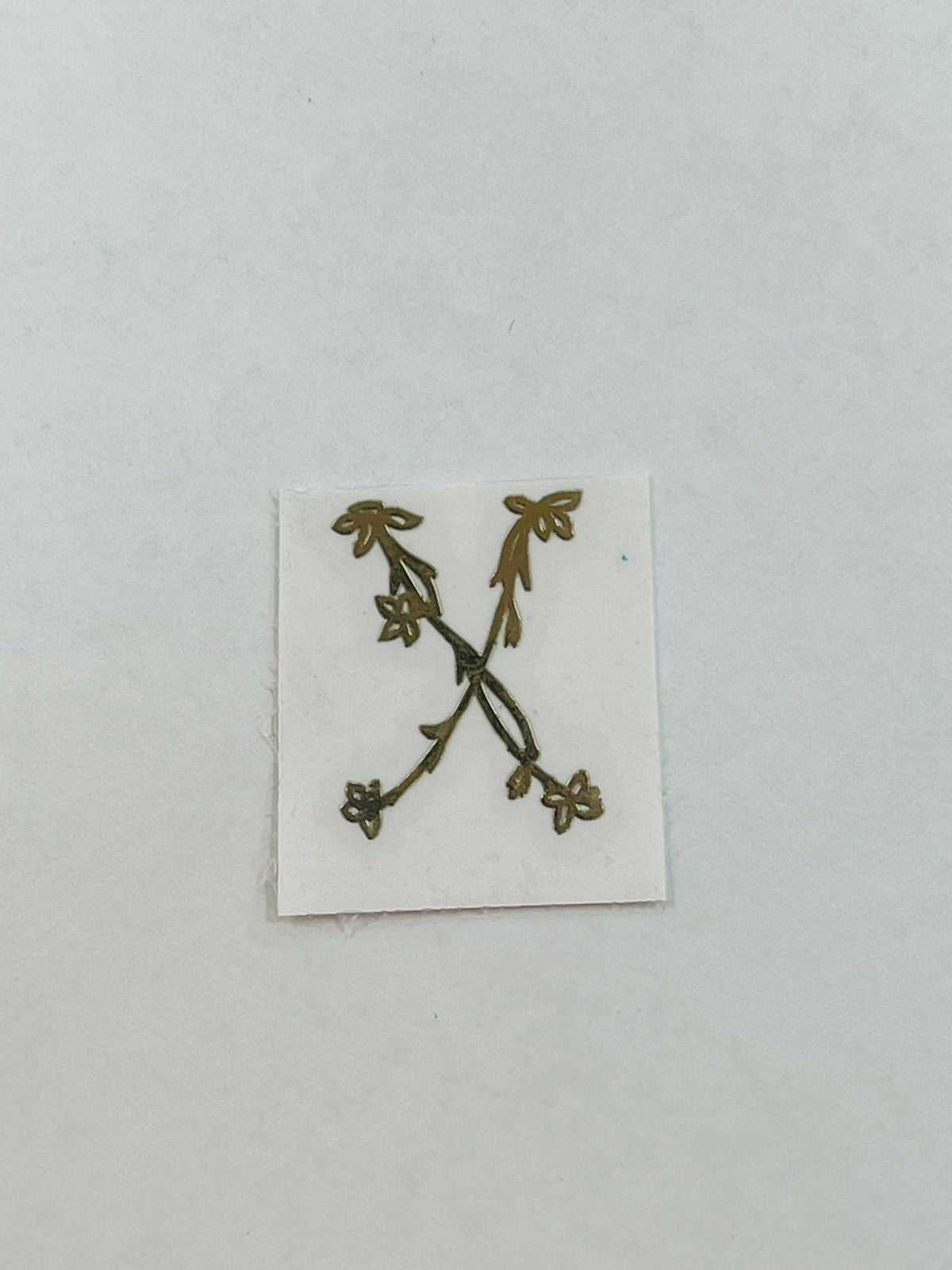Alphabet Floral Stem Metal Sticker