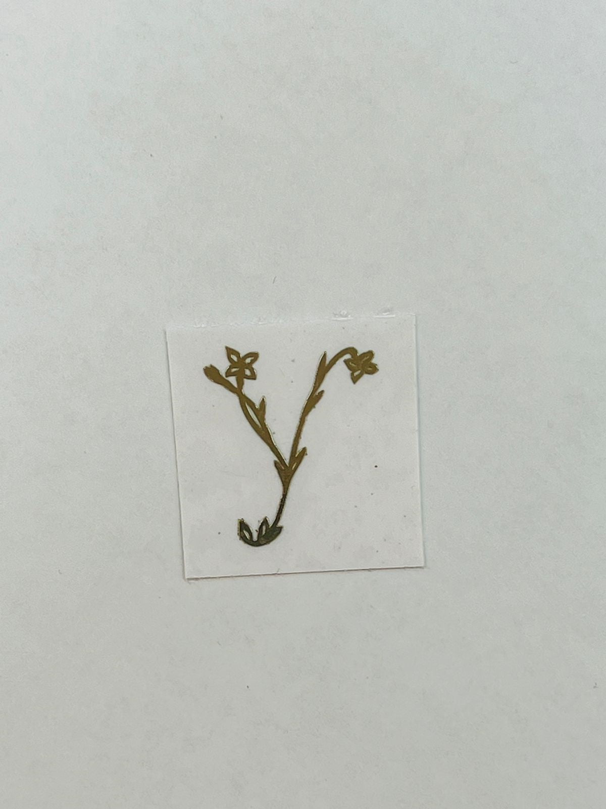 Alphabet Floral Stem Metal Sticker