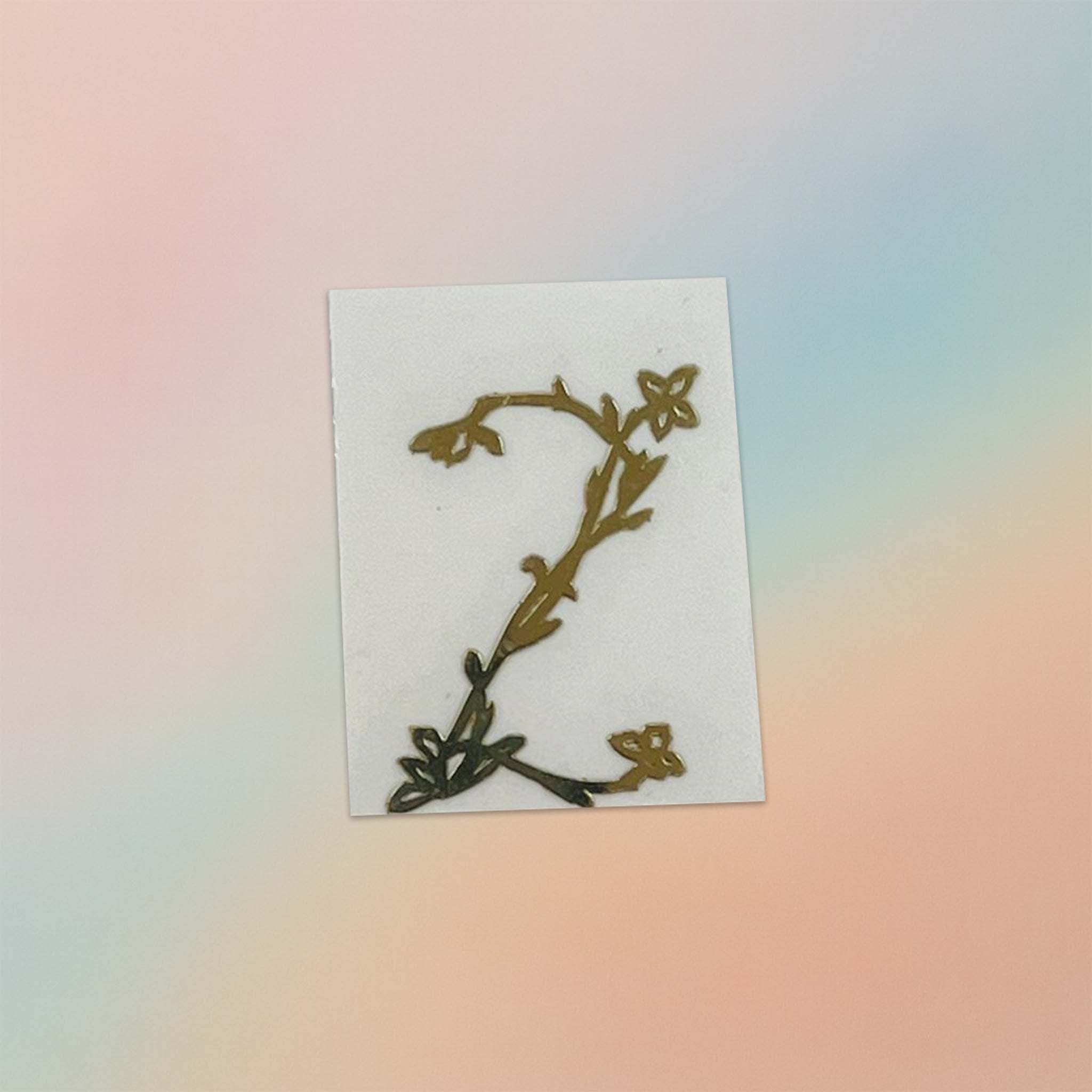 Alphabet Floral Stem Metal Sticker