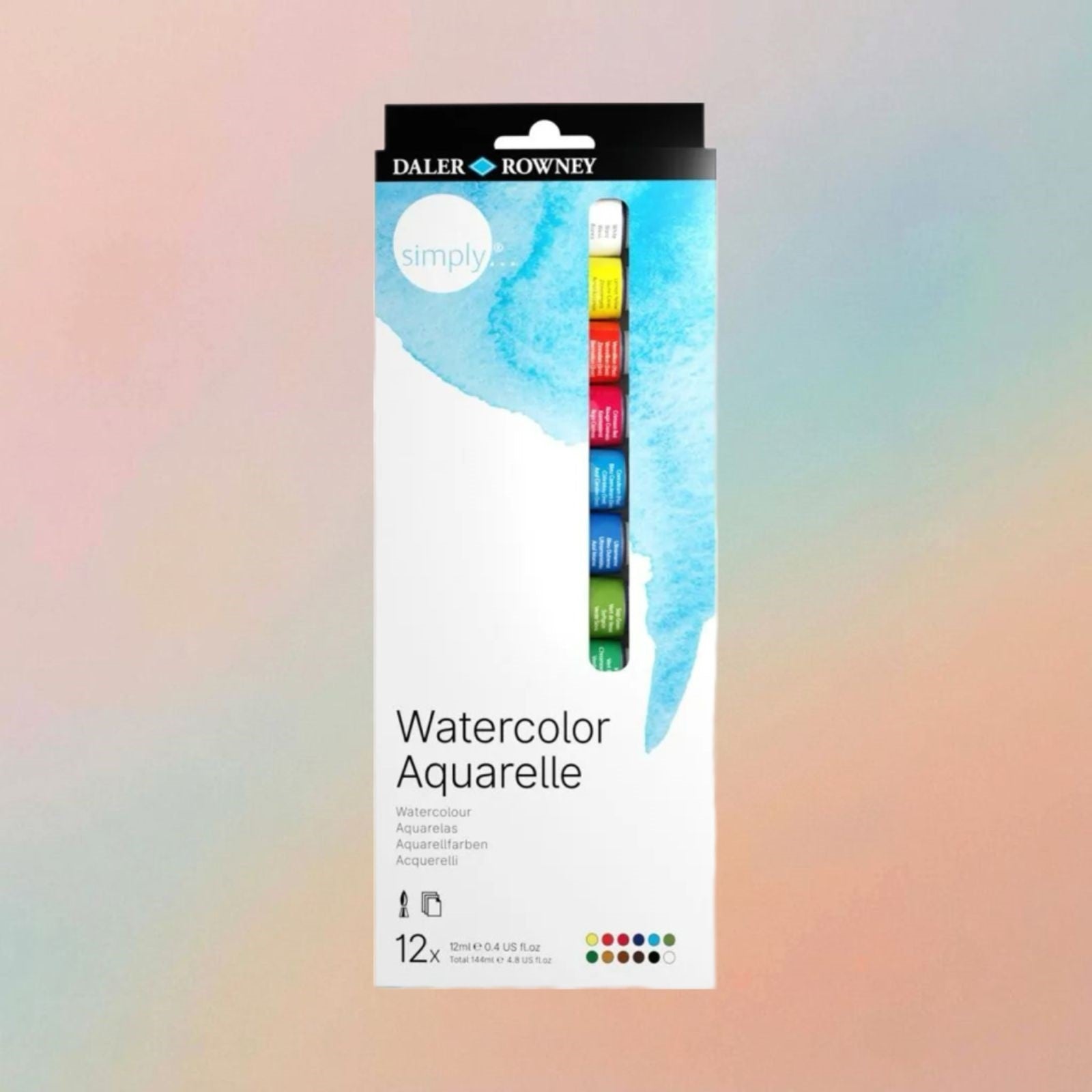 Daler Rowney Simply Watercolour Aquarelle Set 12x12 ml