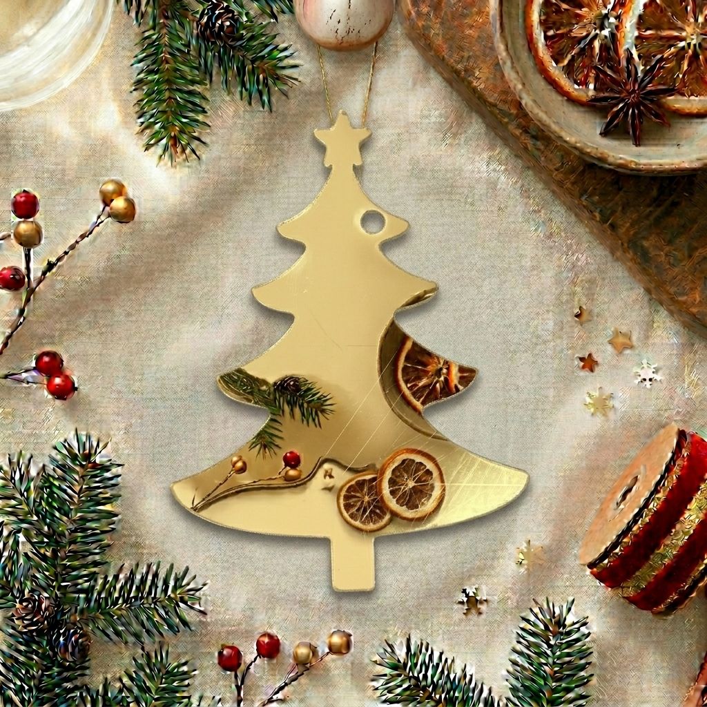Plain Christmas Tree Gold Acrylic Cut For Resin Art & DIY Crafts
