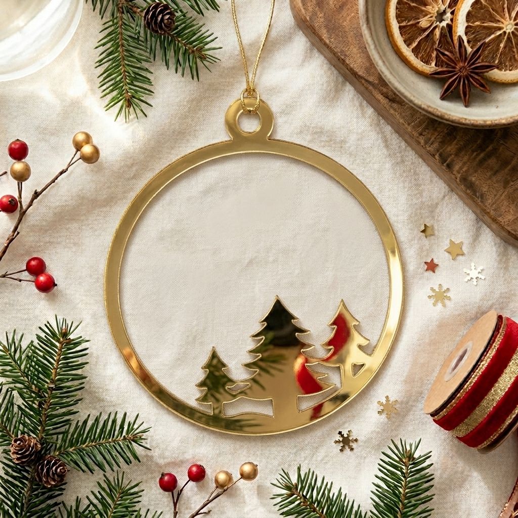 Pine Tree Gold Acrylic Cut For Resin Art & DIY Crafts