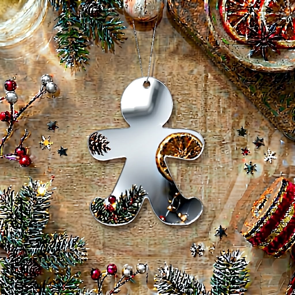 Gingerbread Acrylic Cutout for Resin Art & DIY Crafts - Gold/Silver/Black