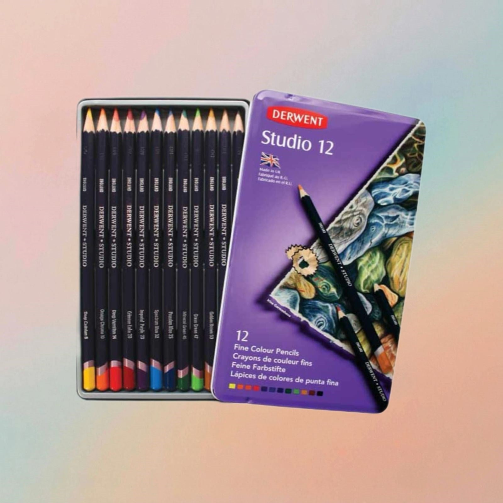 Derwent Studio Colored Pencils Tin of 12