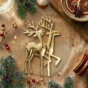 ⁠Double Reindeer Acrylic Cutout For Resin Art & DIY Crafts - Gold/Silver/Black