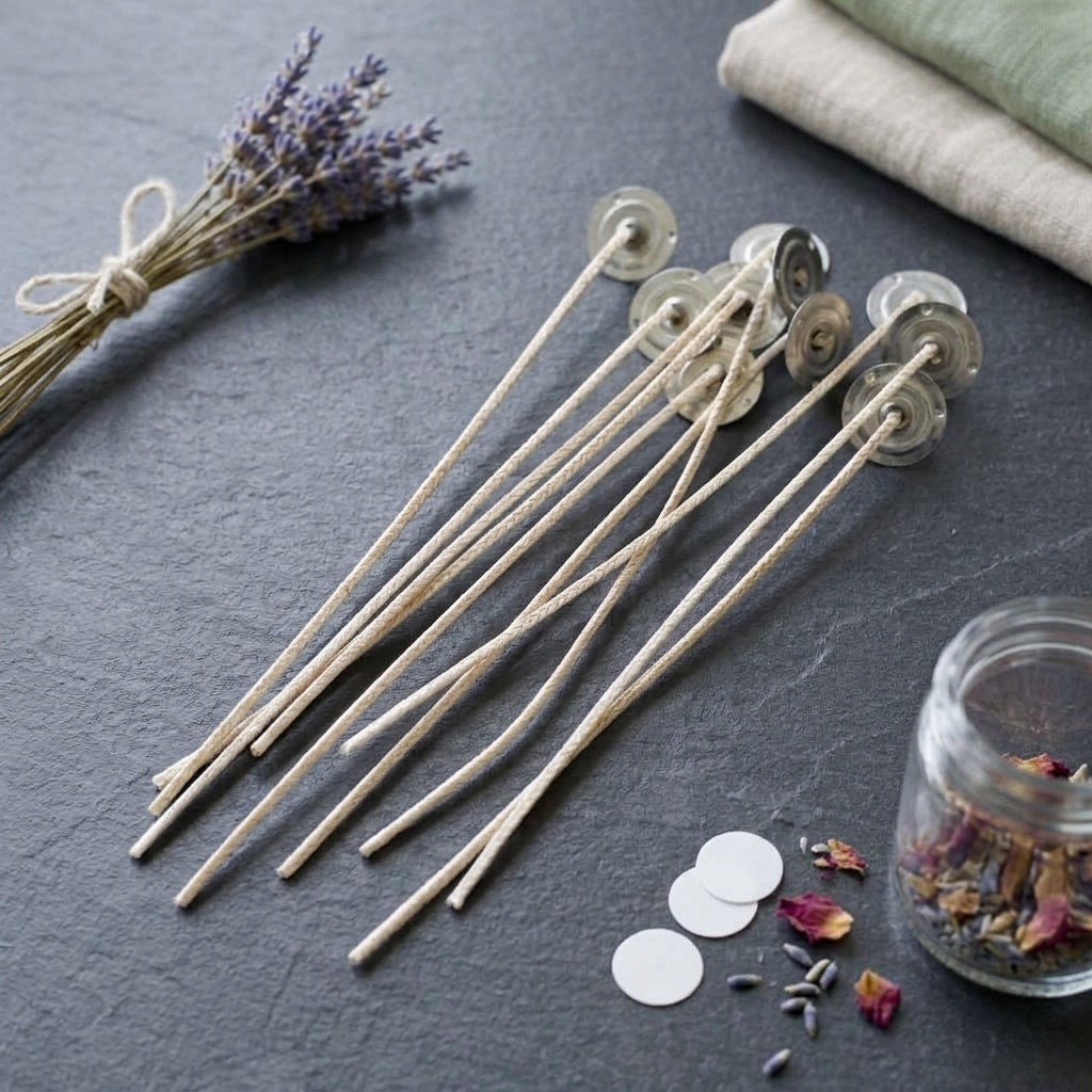 Eco Candle Wicks Pre-Waxed Low Smoke Candle Making Kits