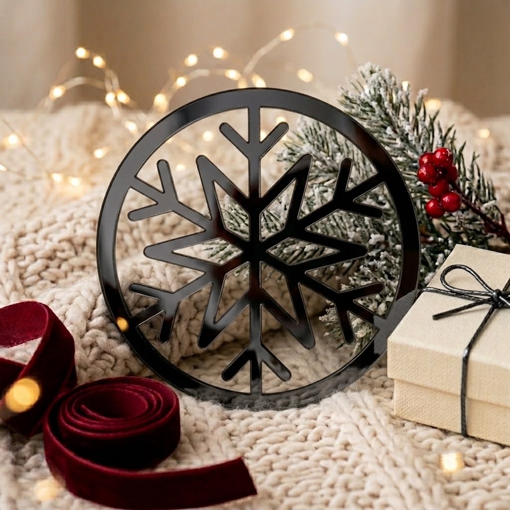 Snowflakes Acrylic Cutout For Resin Art & DIY Crafts - Gold/Silver/Black