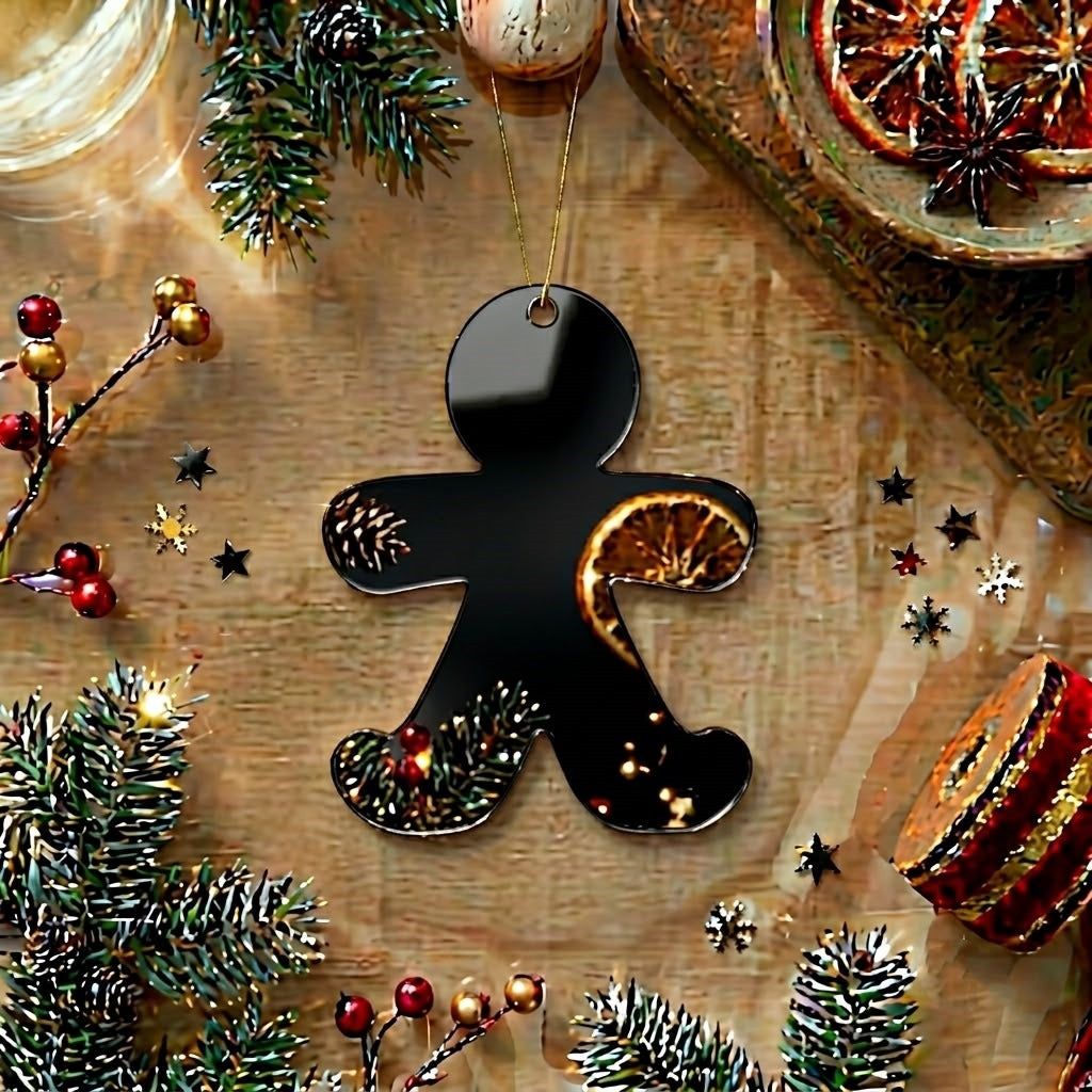 Gingerbread Acrylic Cutout for Resin Art & DIY Crafts - Gold/Silver/Black