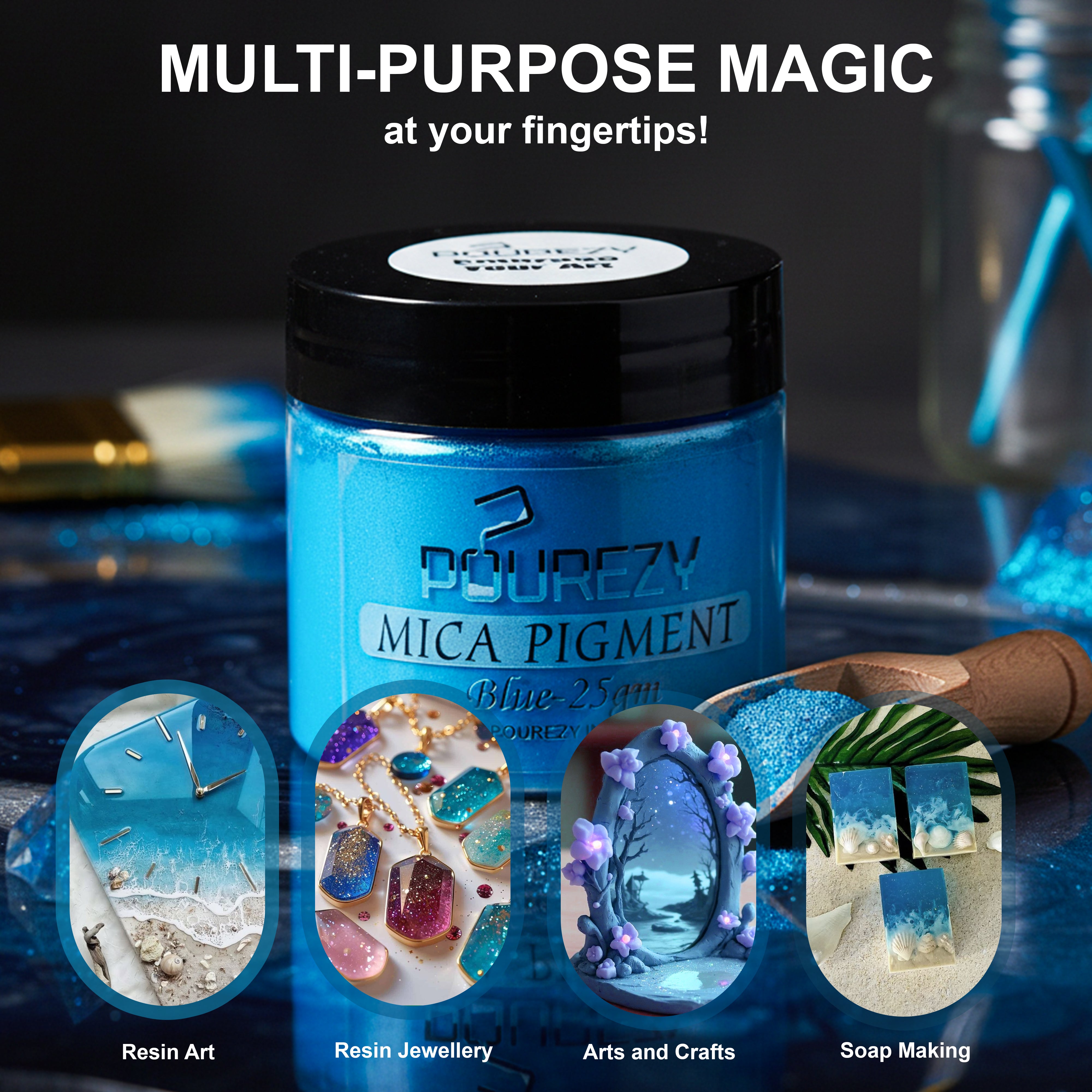 Pourezy Mica Pigment 25gm– Blue