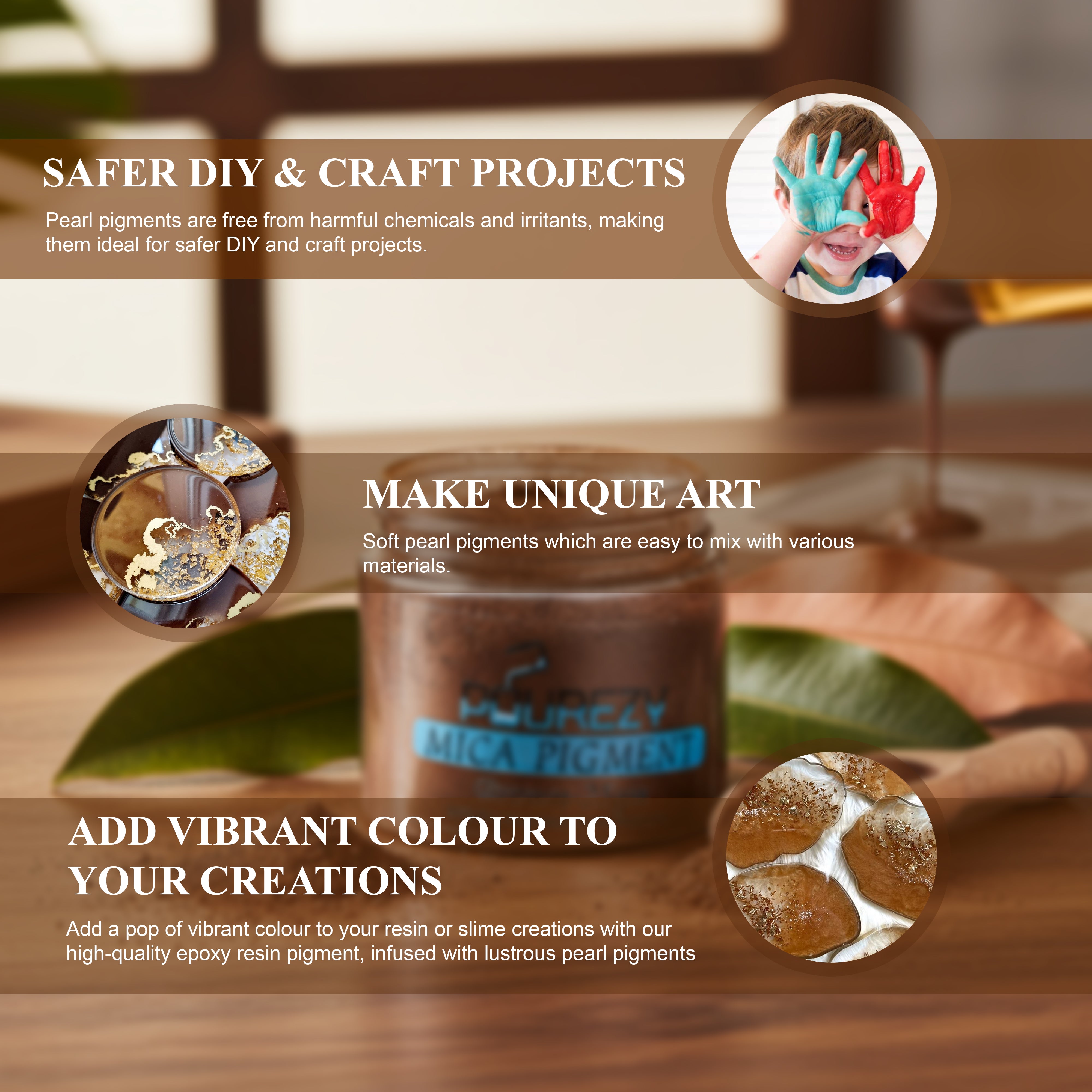 Pourezy Mica Pigment 25gm– Brown