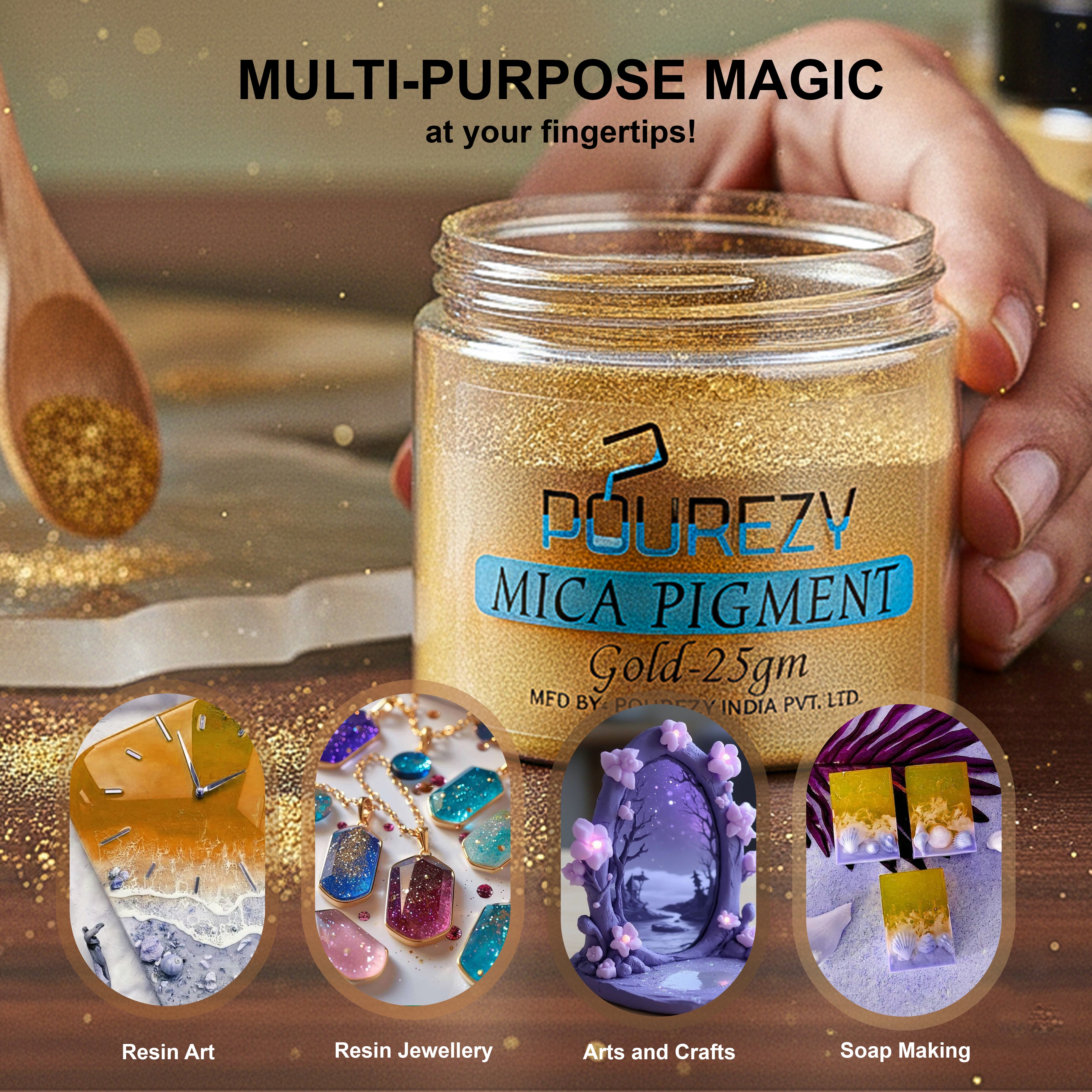 Pourezy Mica Pigment 25gm – Gold