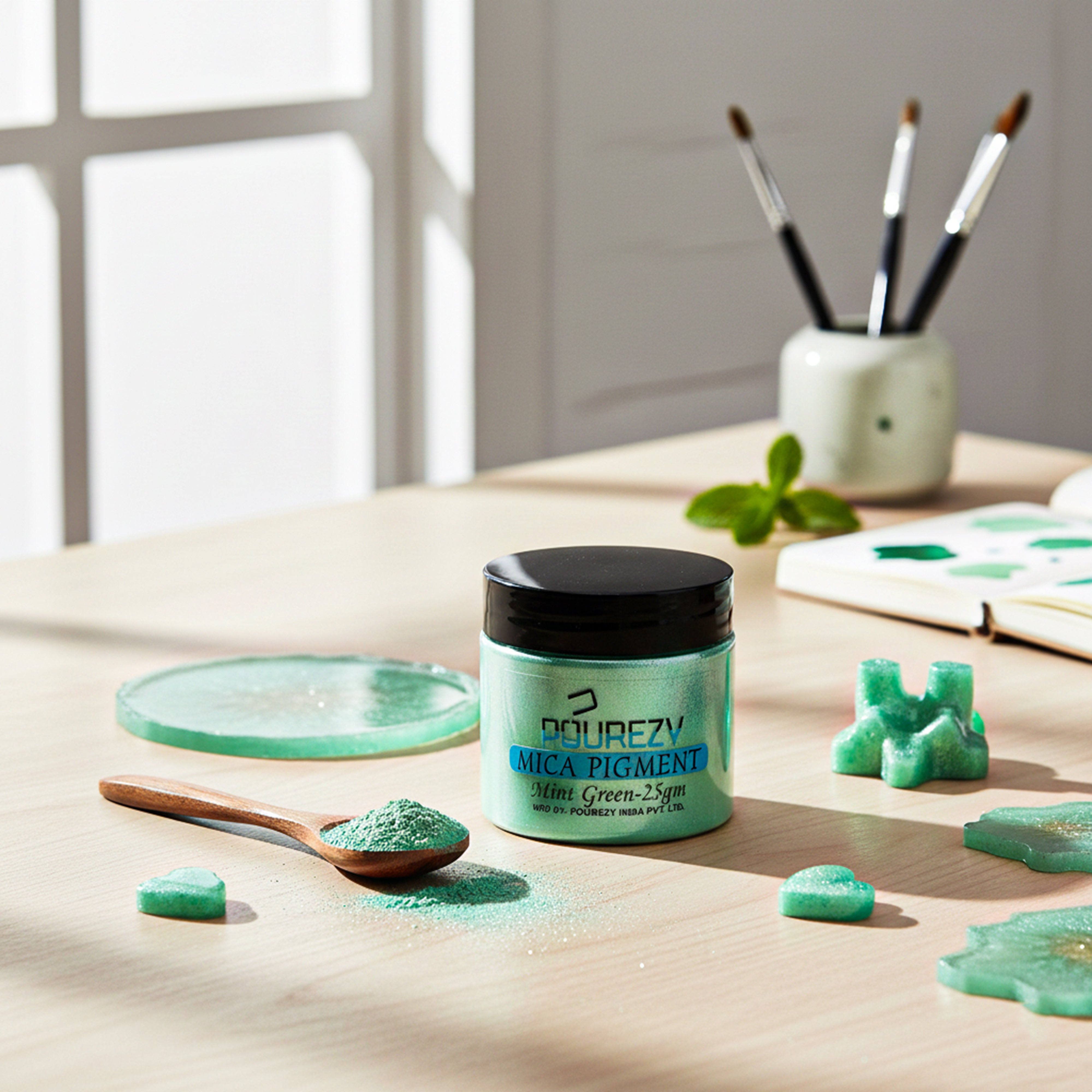 Pourezy Mica Pigment 25gm– Mint Green
