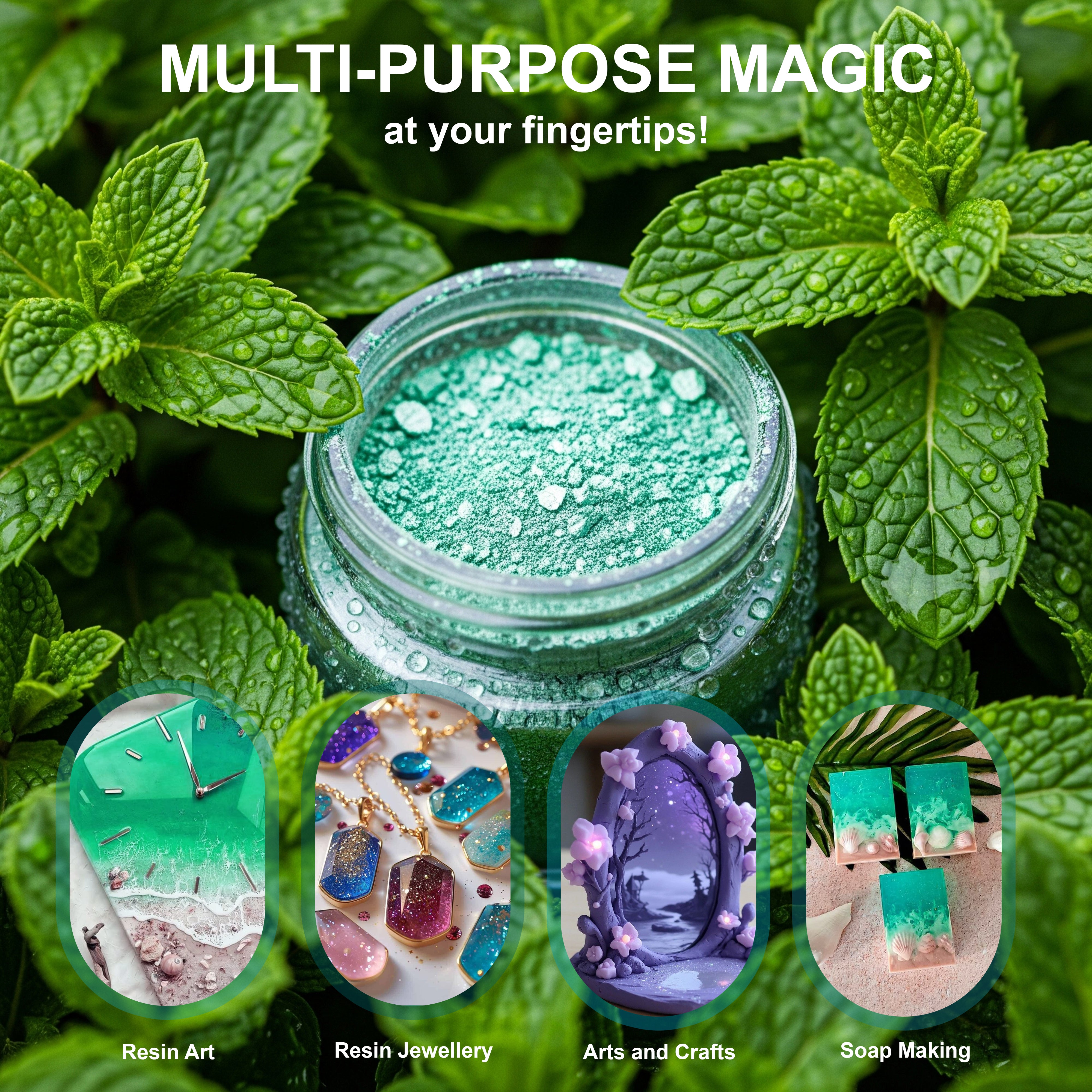 Pourezy Mica Pigment 25gm– Mint Green