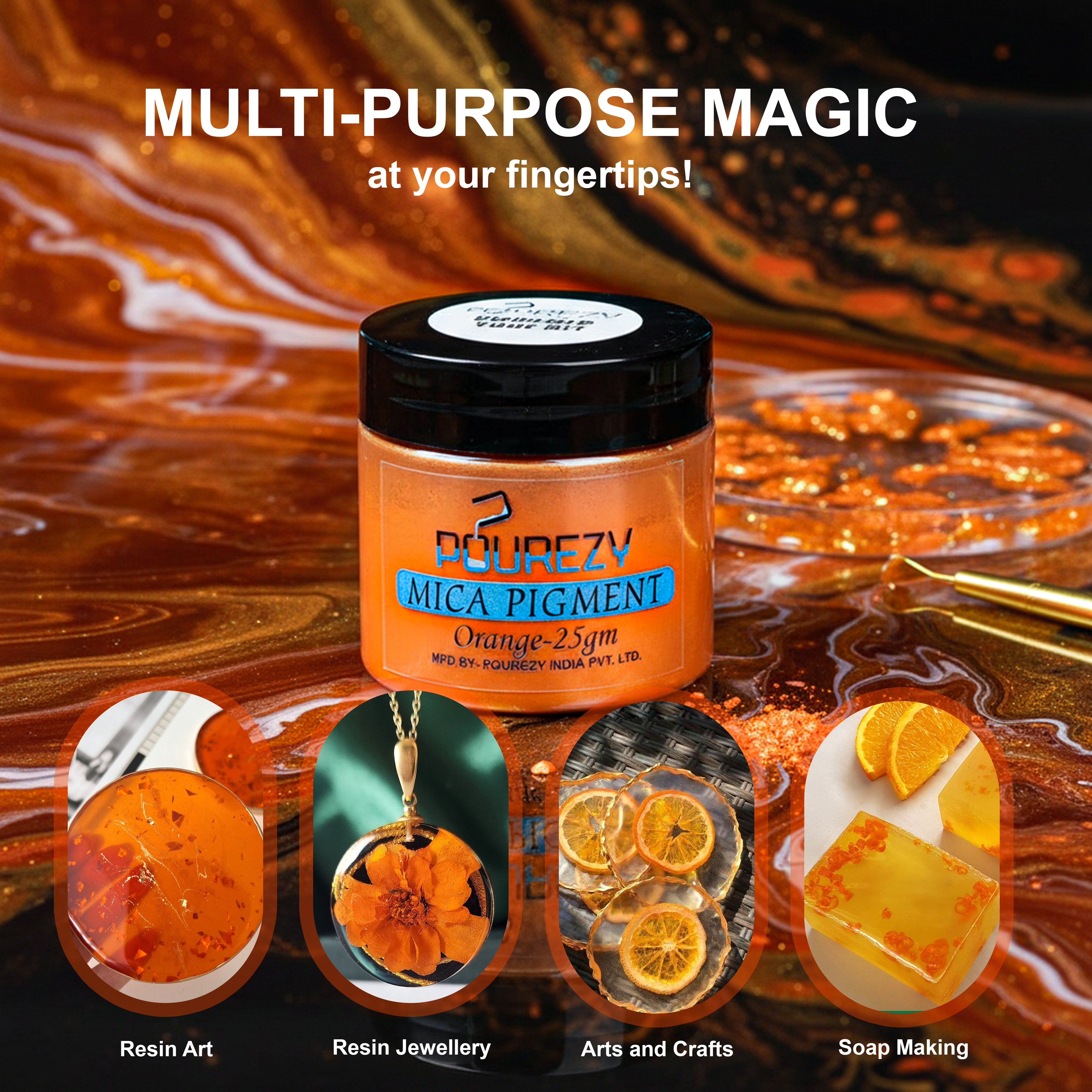 Pourezy Mica Pigment 25gm– Orange