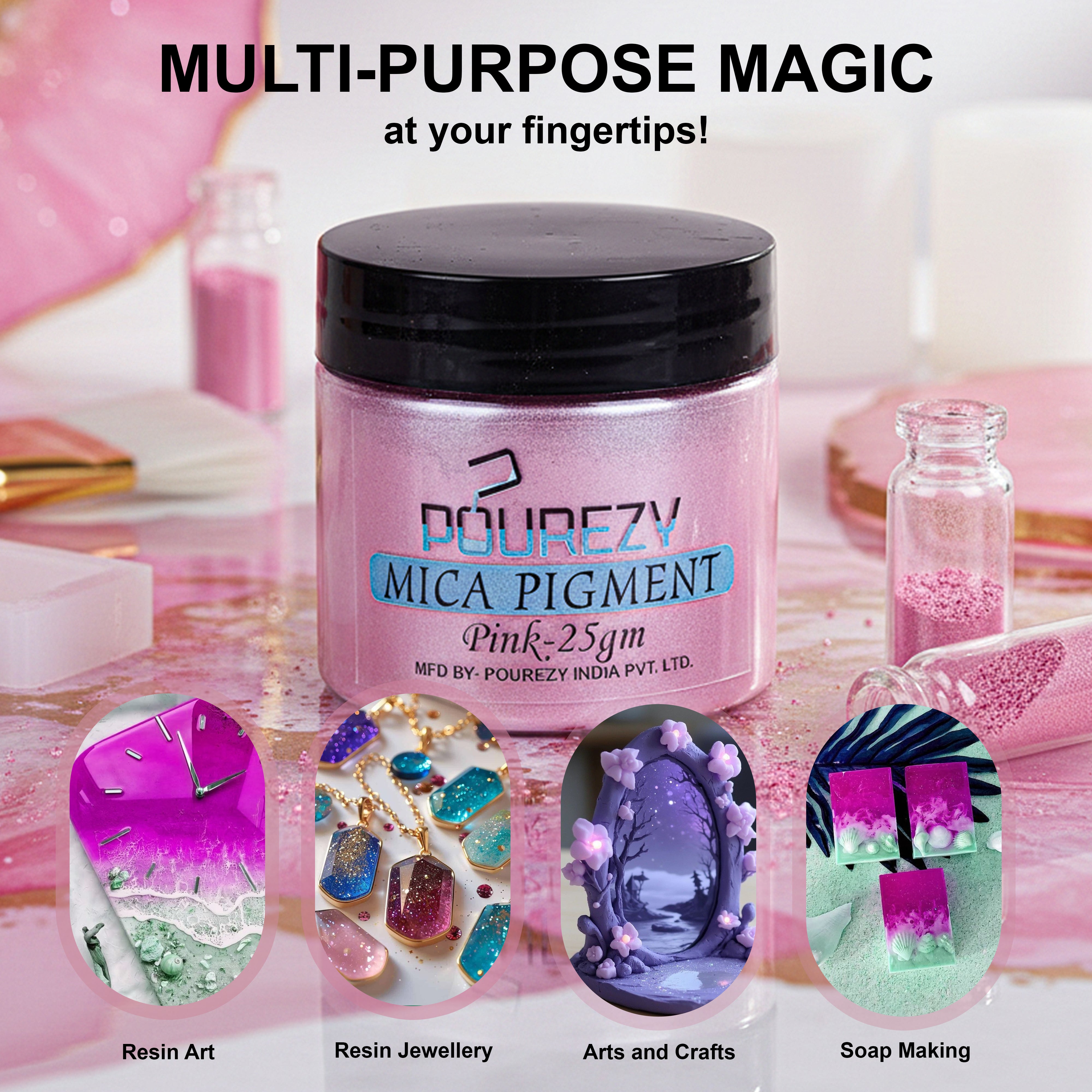 Pourezy Mica Pigment 25gm – Pink