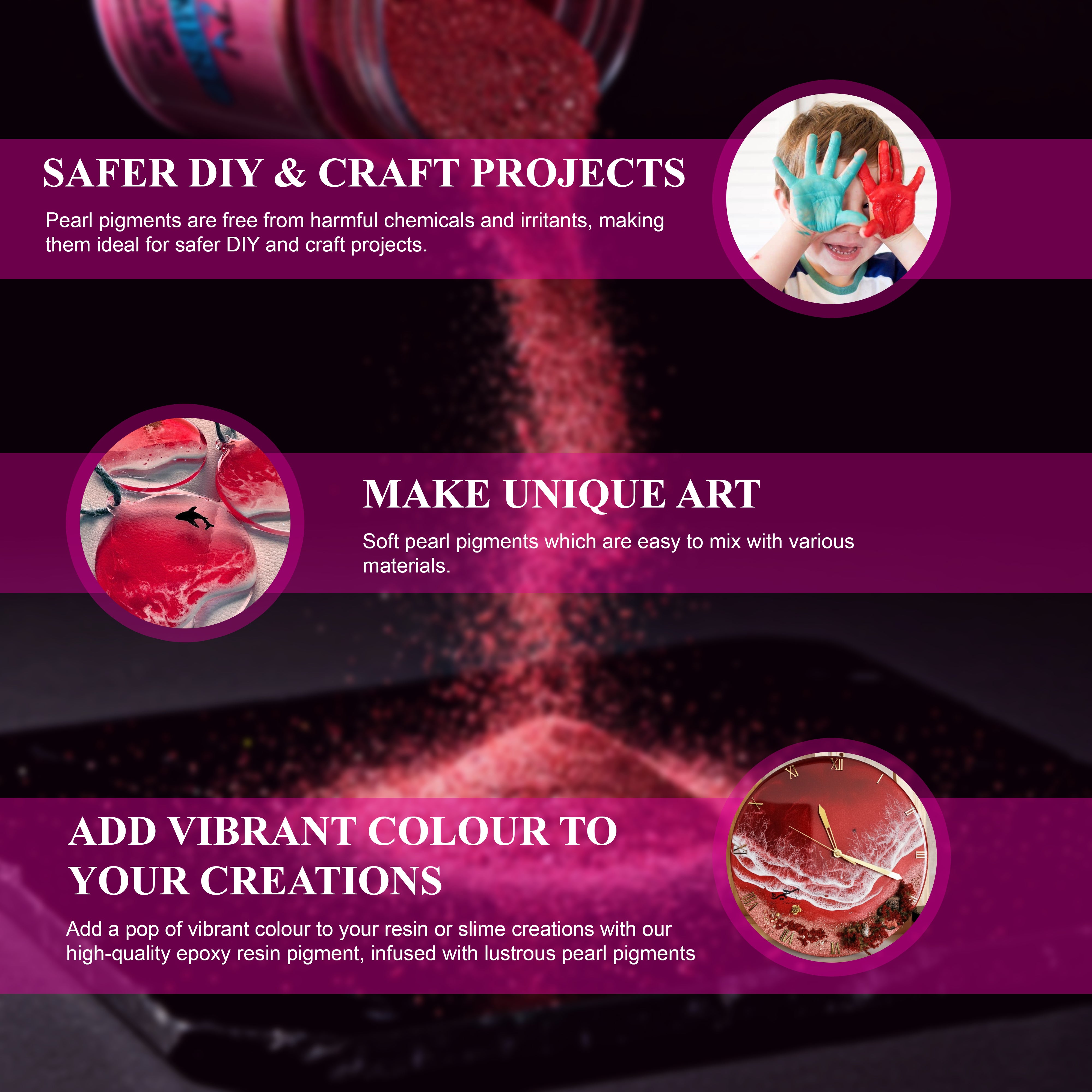 Pourezy Mica Pigment 25gm - Rose Red