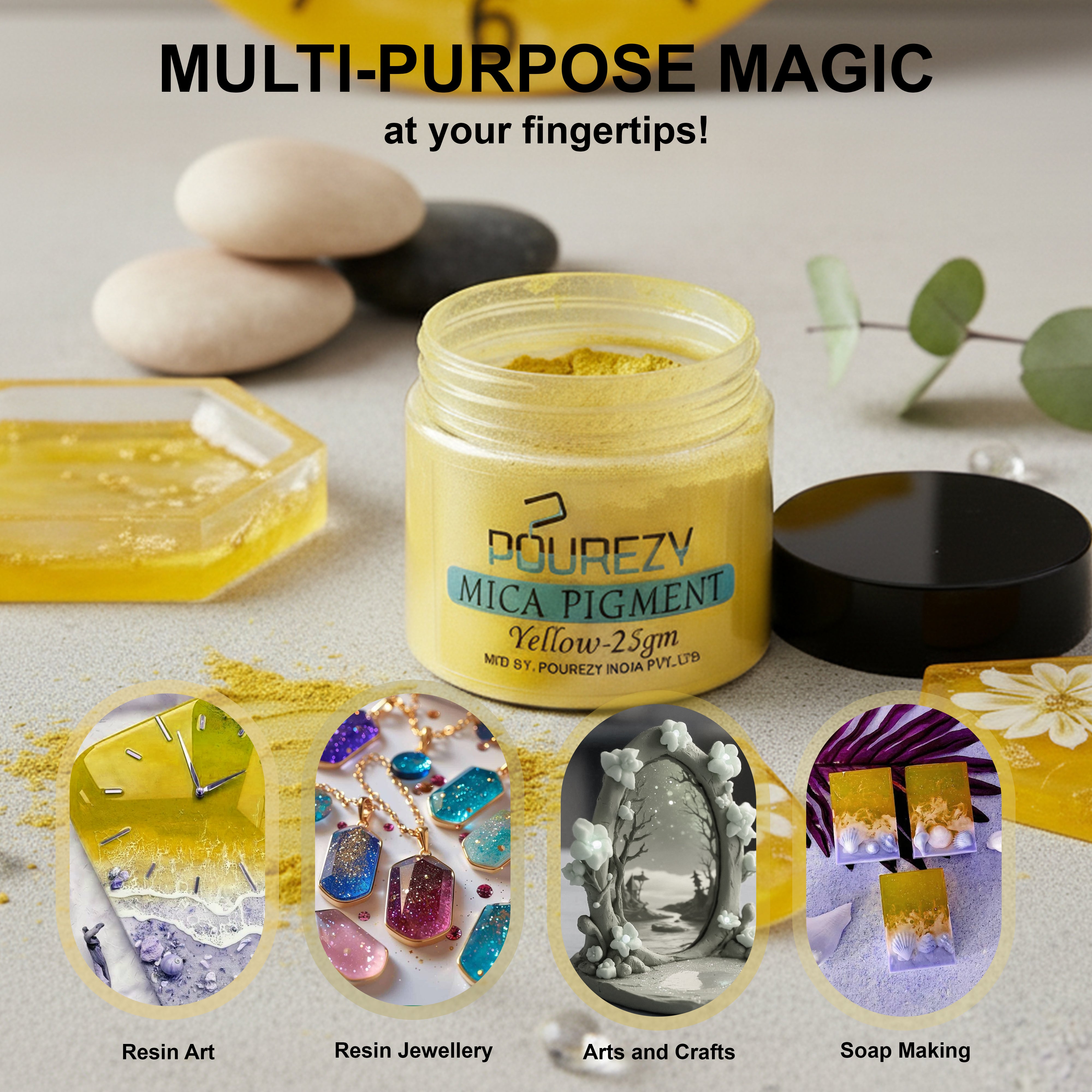Pourezy Mica Pigment 25gm – Yellow