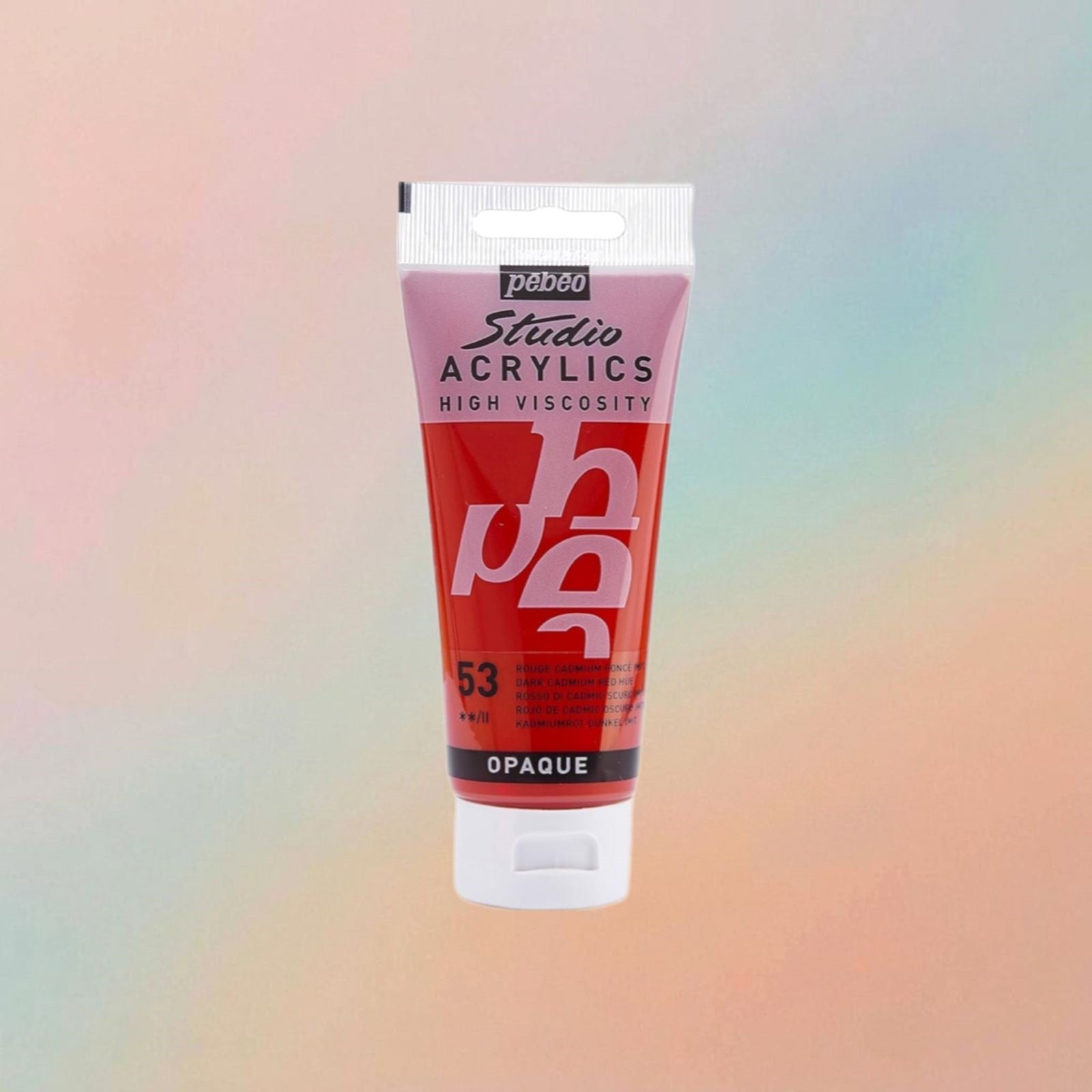 Pebeo Studio Acrylic Paint High Viscosity 100ml Dark Cadmium Red Hue