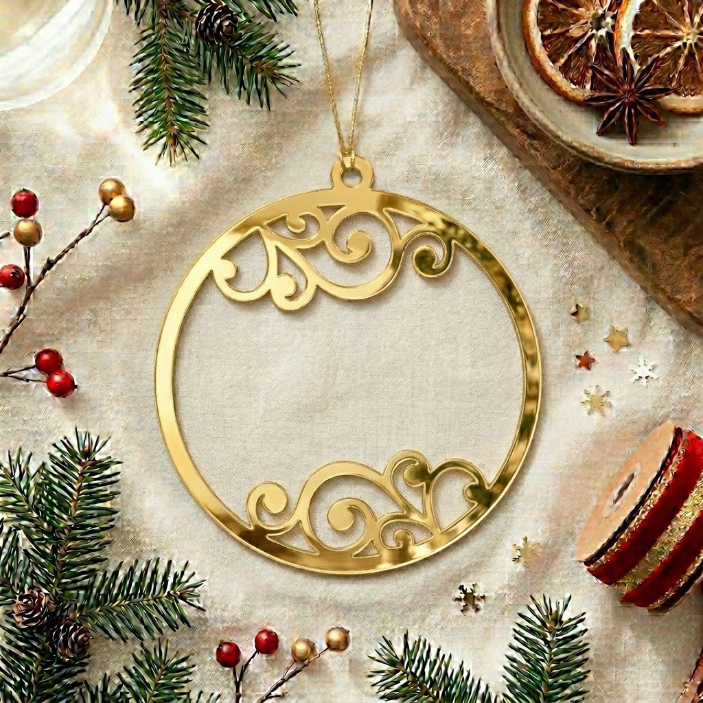 Plain Ornament Gold Acrylic Cut For Resin Art & DIY Crafts