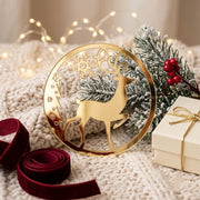 ⁠Reindeer Ornament Acrylic Cutout For Resin Art & DIY Crafts - Gold/Silver/Black