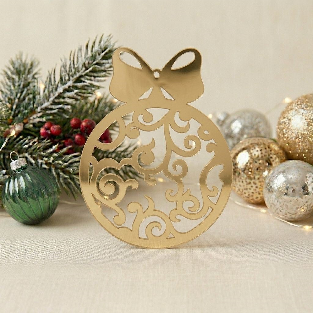 ⁠Ribbon Ornament Gold Acrylic Cut For Resin Art & DIY Crafts