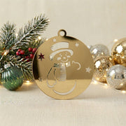 ⁠Round Snowman Acrylic Cutout For Resin Art & DIY Crafts - Gold/Silver/Black