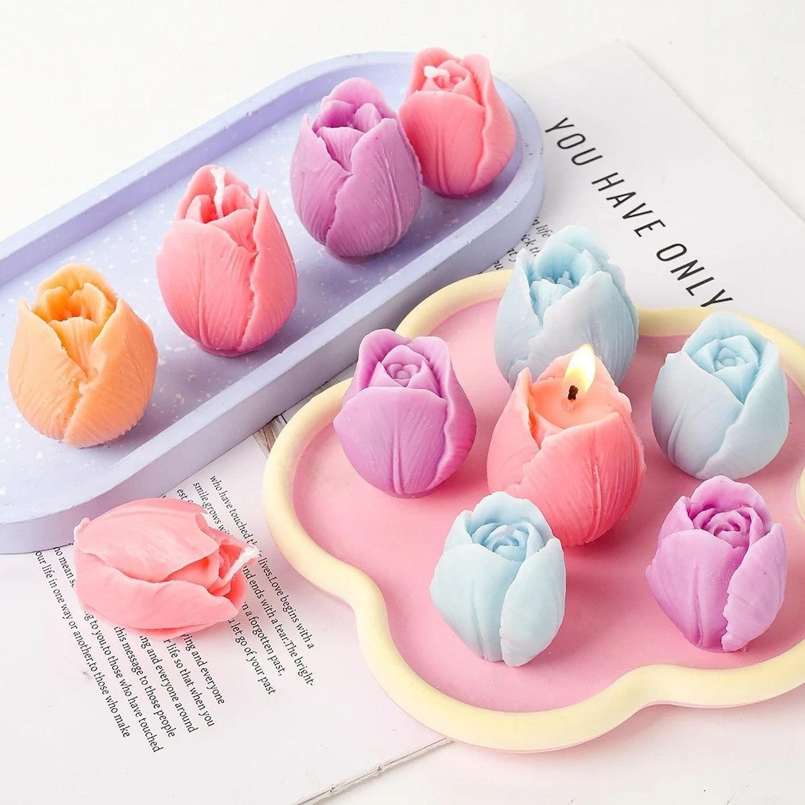Tulip Flower Style 1 Mould For Candle, Resin, Gypsum & Art Crafts Making Silicone Mold