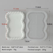 Wave Rectangular Coaster Tray Mould For Resin, Gypsum & Art Crafts Making Silicone Mold