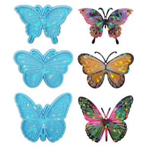 Resin Keychain Molds - 3D Shiny Butterfly Design