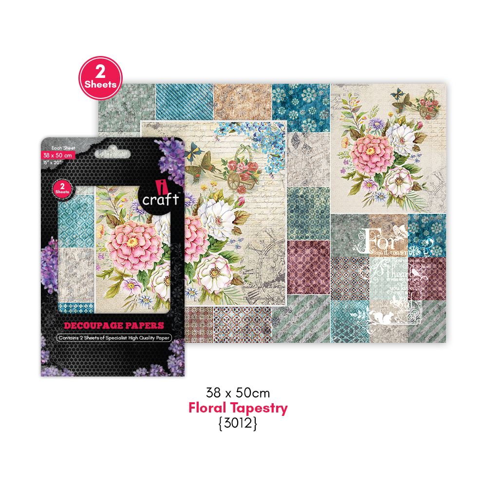Buy Online Decoupage paper - Floral Tapestry - Resin Art World