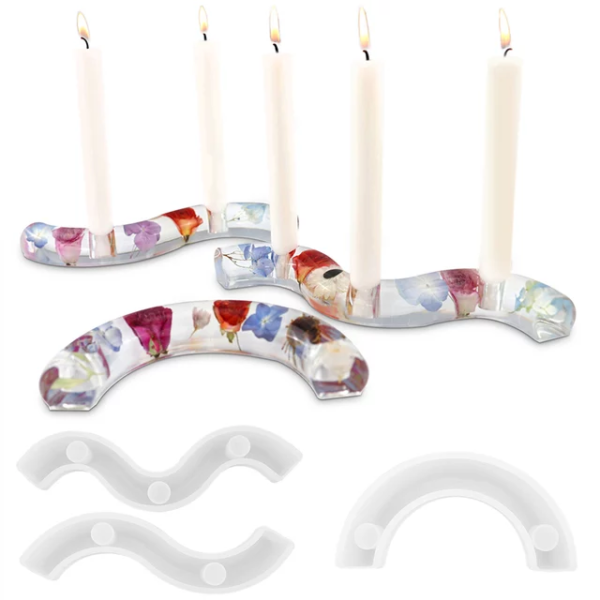M-Shaped Wavy Candlestick Candle Holder Mold