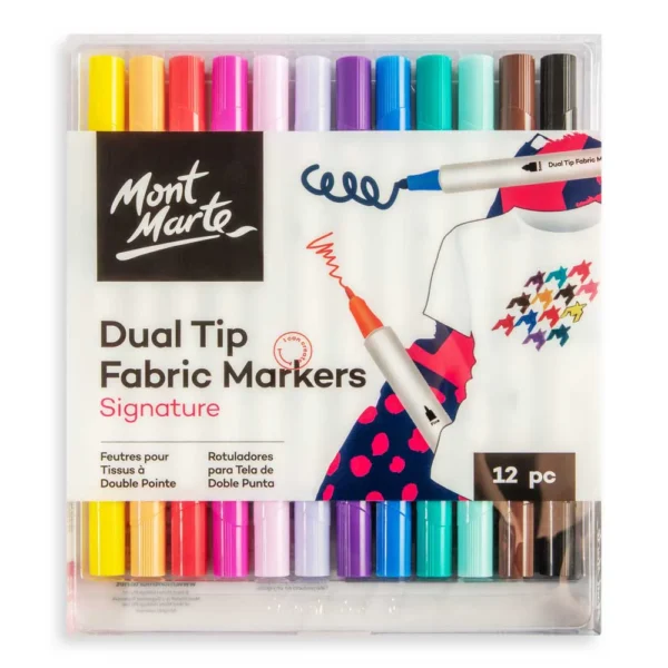 Mon Marte Dual Tip Fabric Markers 12pc