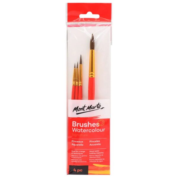 Mont Marte Watercolour Brushes Signature 4pc