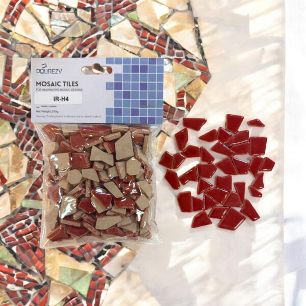 Ceramic Irregular Shape Glossy-RedMosaic Tiles for DIY Crafts