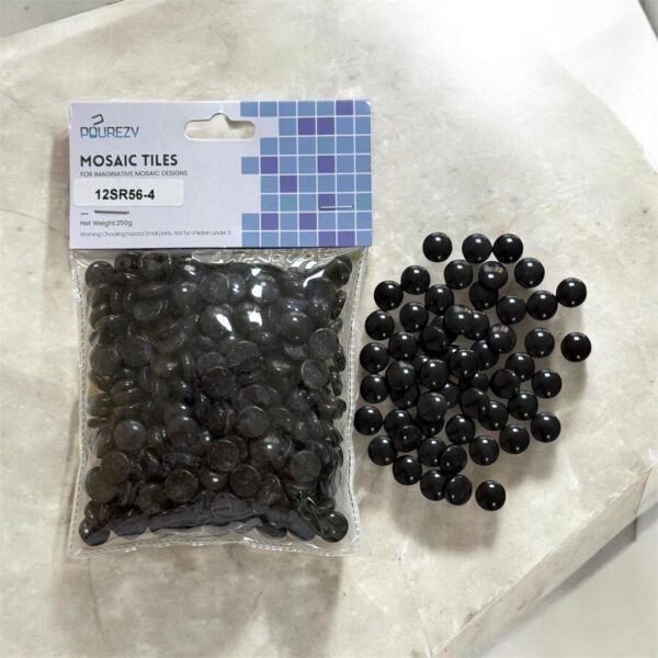 Mosaic Tiles for DIY Art Projects Sweetee Glass Dome Round -Black