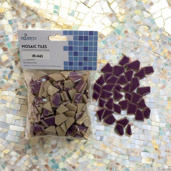 Mosaic Tiles Ceramic Irregular Shape -Lilac