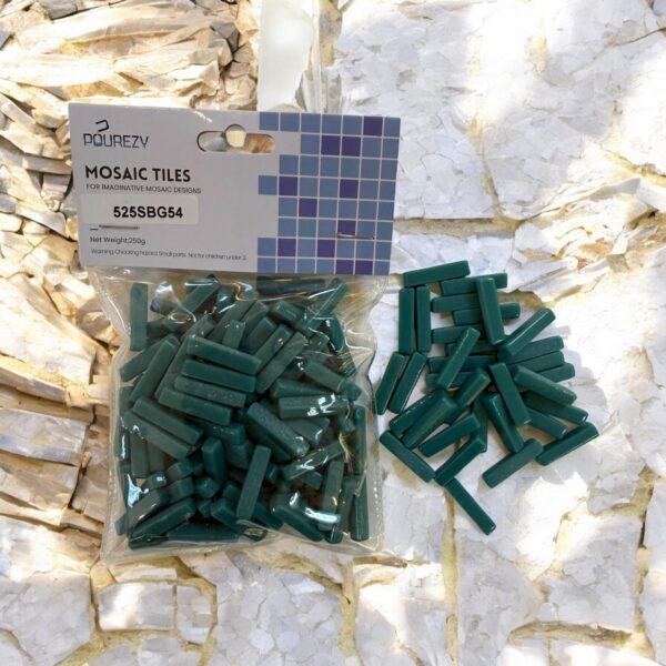 Mosaic tiles for DIY Art Projects Sweetee Glass Rectangular Glossy- Teal
