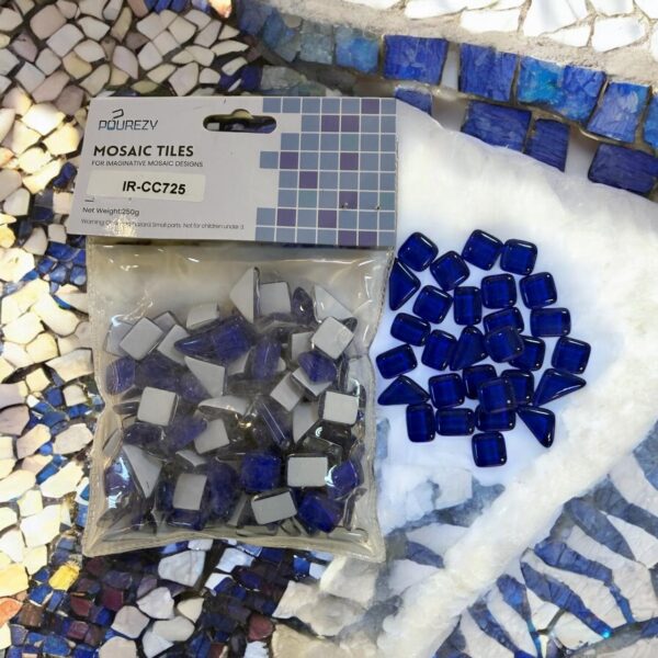 Mosaic Tiles Crystal Glass multi-size : Triangle ,Rectangle, Square Glossy  RoyalBlue