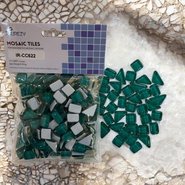 Mosaic Tiles Crystal Glass multi-size Triangle, Rectangle, Square Glossy - Aqua Teal