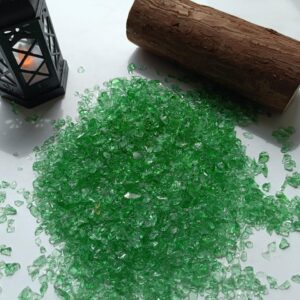 Crushed Glass for Resin Epoxy Geode Art Metallic, Shiny, Bright, for DIY Art and Craft Projects- Green