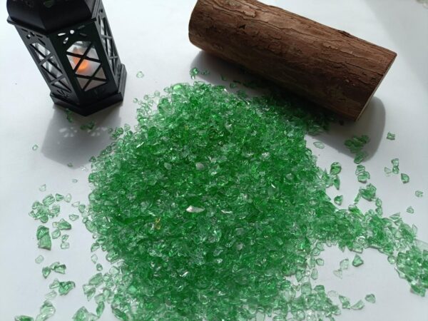 Crushed Glass for Resin Epoxy Geode Art Metallic, Shiny, Bright, for DIY Art and Craft Projects- Green