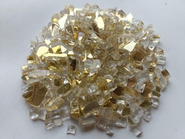 Reflective Fire pit Glass for Resin Epoxy Geode Art Metallic, Shiny, Bright, for DIY Art and Craft Projects- Gold - Image 2