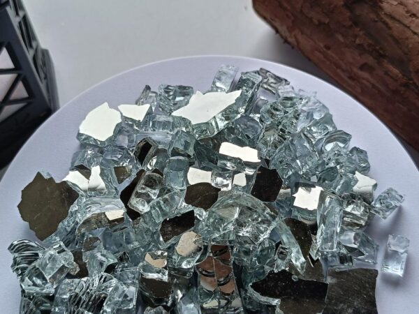 Reflective Fire pit Glass for Resin Epoxy Geode Art Metallic, Shiny, Bright, for DIY Art and Craft Projects- Crystal - Image 2