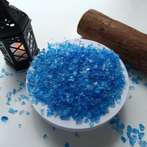 Crushed Glass for Resin Epoxy Geode Art Metallic, Shiny, Bright, for DIY Art and Craft Projects- Aqua Blue