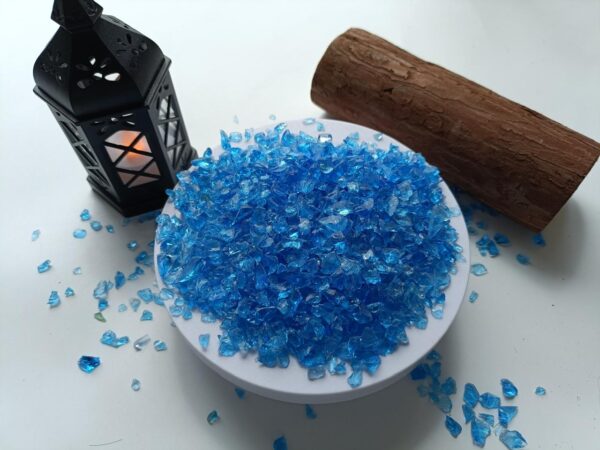Crushed Glass for Resin Epoxy Geode Art Metallic, Shiny, Bright, for DIY Art and Craft Projects- Aqua Blue
