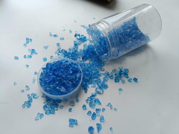 Crushed Glass for Resin Epoxy Geode Art Metallic, Shiny, Bright, for DIY Art and Craft Projects- Aqua Blue - Image 2