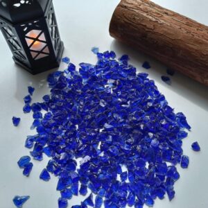 Crushed Glass for Resin Epoxy Geode Art Metallic, Shiny, Bright, for DIY Art and Craft Projects- Cobalt Blue