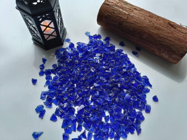 Crushed Glass for Resin Epoxy Geode Art Metallic, Shiny, Bright, for DIY Art and Craft Projects- Cobalt Blue