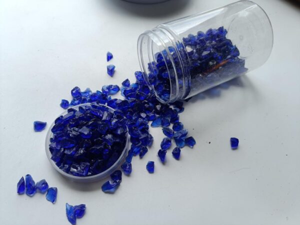 Crushed Glass for Resin Epoxy Geode Art Metallic, Shiny, Bright, for DIY Art and Craft Projects- Cobalt Blue - Image 2