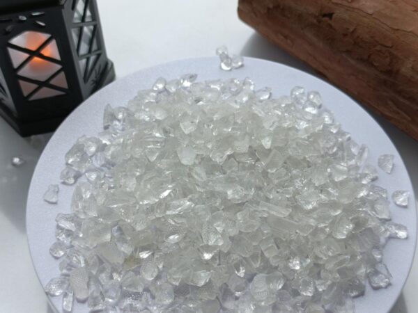 Crushed Glass for Resin Epoxy Geode Art Metallic, Shiny, Bright, for DIY Art and Craft Projects- Crystal